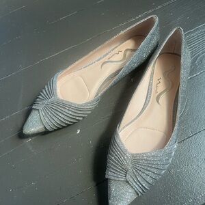 Nina Klaire Shimmering Silver Women's Flats